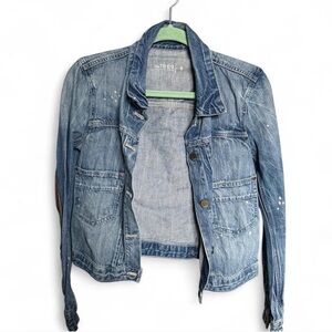 GAP 1969 100% Cotton Light Blue Distressed Denim Jacket